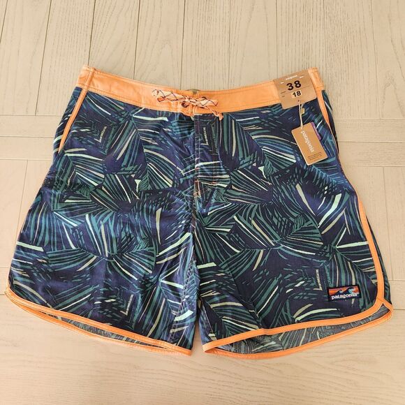 Patagonia Mens Scalloped Hem Stretch Wavefarer Boardshorts 18" Size 38 NWT - Picture 1 of 7